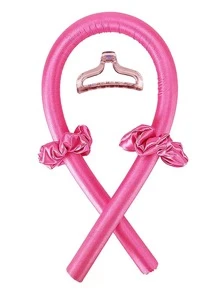 4 件/套粉紅女式無熱捲髮器套件,現代不織布,適合家庭使用 - 玫紅色 - 查看 1