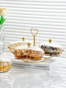 1 Set Champagne Heart-Shaped Candy Tray Christmas Gift - Champagne - View 4