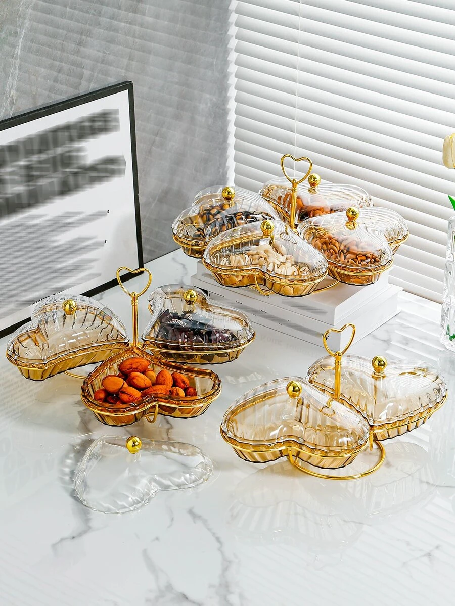 1 Set Champagne Heart-Shaped Candy Tray Christmas Gift - Champagne - View 1