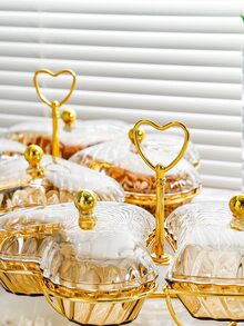 1 Set Champagne Heart-Shaped Candy Tray Christmas Gift - Champagne - View 7