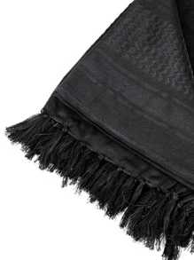 2 件套男士冬季帽子围巾组合，男士围巾，连体保暖颈部保暖拉法帽连帽，保暖骑行滑雪面罩颈套男士配饰 - 黑色 - 查看 2