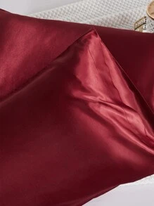 2 pcs Pillowcase for Hair and Skin, Silk Satin Pillowcase Pillow Cases Set of 2, Silky Pillow Cover with Envelope Closure - Burgundy - View 10