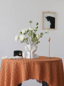 1 pieza Florero artístico con forma de cara de cerámica, decoración del hogar, florero, centro de mesa, decoración de mesa