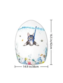 1 Miếng Tàu ngầm Hình con mèo Polyester Không thấm nước & Cách nhiệt Rèm cửa nhà tắm / Phòng tắm Chống-Mặt trượt - Nhiều màu - Xem 8