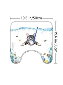 1 Miếng Tàu ngầm Hình con mèo Polyester Không thấm nước & Cách nhiệt Rèm cửa nhà tắm / Phòng tắm Chống-Mặt trượt - Nhiều màu - Xem 9