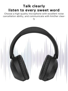 Envoltura Completa Del Oído Del Headwear Insonoro Con Los Auriculares Inalámbricos Plegables Del Micrófono - Negro - Ver 4