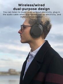 Envoltura Completa Del Oído Del Headwear Insonoro Con Los Auriculares Inalámbricos Plegables Del Micrófono - Negro - Ver 5