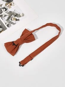1pc Gentleman Double Layer Bow Tie Casual Men Necktie - Coral Orange - View 2
