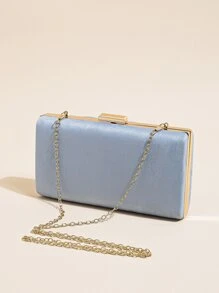 女士优雅手拿包晚宴包正式婚礼派对手拿包钱包舞会，派对女孩手拿包，女士，派对、婚礼、舞会、晚宴/宴会的完美选择，嘉年华女士最佳礼物夹式闪光晚宴钱包 - 淺藍色 - 查看 1