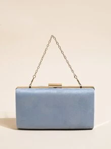 女士优雅手拿包晚宴包正式婚礼派对手拿包钱包舞会，派对女孩手拿包，女士，派对、婚礼、舞会、晚宴/宴会的完美选择，嘉年华女士最佳礼物夹式闪光晚宴钱包 - 淺藍色 - 查看 2