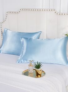 2 pcs Pillowcase for Hair and Skin, Silk Satin Pillowcase Pillow Cases Set of 2, Silky Pillow Cover with Envelope Closure