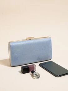 女士优雅手拿包晚宴包正式婚礼派对手拿包钱包舞会，派对女孩手拿包，女士，派对、婚礼、舞会、晚宴/宴会的完美选择，嘉年华女士最佳礼物夹式闪光晚宴钱包 - 淺藍色 - 查看 4