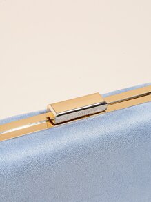 女士优雅手拿包晚宴包正式婚礼派对手拿包钱包舞会，派对女孩手拿包，女士，派对、婚礼、舞会、晚宴/宴会的完美选择，嘉年华女士最佳礼物夹式闪光晚宴钱包 - 淺藍色 - 查看 6