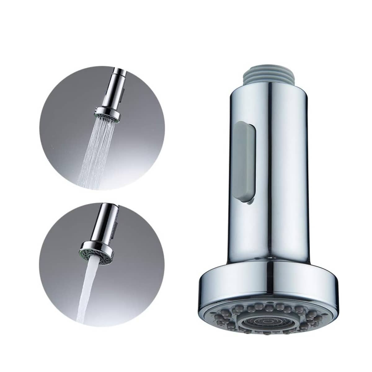 Kitchen Faucet Spray Head 2 Function Kitchen Tap Spray Head Replacement Part Anti-Splash Shower Head for Kitchen Pull Out Tap & Bathroom Mixer Faucet, Universal G 1/2-inch - Chrome Finish - Grey - View 1