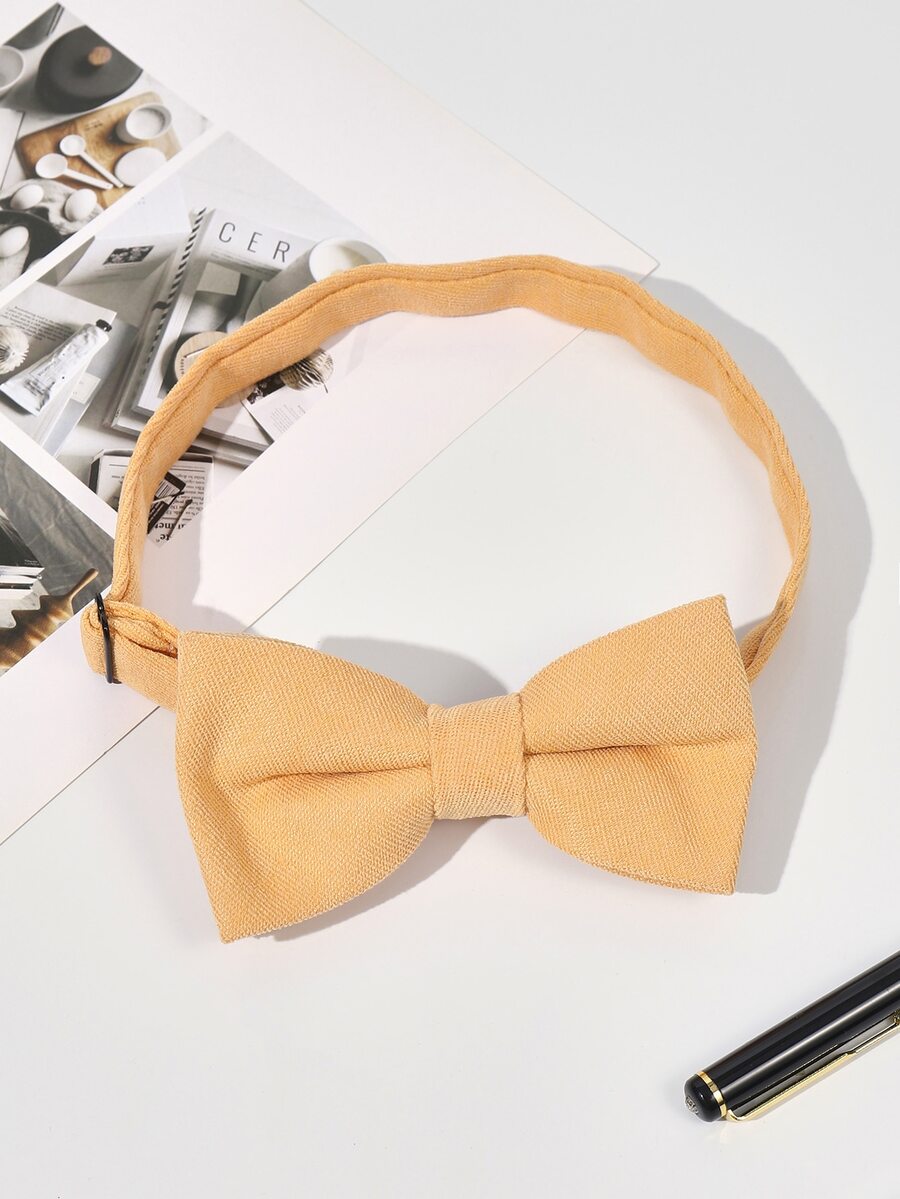 1pc Men's Velvet Double-layered Bow Tie - Burnt Orange - View 1