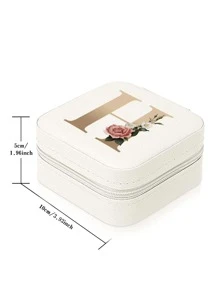 1 Hộp Đựng Trang Sức Bằng Da PU Mini Màn Hình Hiển Thị Đa Chức Năng Hộp Sắp Xếp Di Động Hộp Đựng Bông Tai Vòng Cổ Vòng Hộp Lưu Trữ Nhiều Lưới Tên ban đầu từ A đến Z Vàng In Chữ Hoa Cho Phụ Nữ Du Lịch Ngoài Trời Hộp Dây Kéo Hộp Quà Tặng Cho Mẹ Quà Tặng Phụ Nữ Quà Tặng Con Gái Quà Tặng Bạn Gái Quà Tặng - Màu be - Xem 2