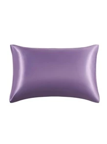 2 pcs Pillowcase for Hair and Skin, Silk Satin Pillowcase Pillow Cases Set of 2, Silky Pillow Cover with Envelope Closure - Purple - View 6