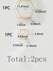 [Christmas Room Decor]2pcs [Comes With Hook] L-Sized And S-Sized Iron Wall-Mounted Decorative Storage Rack No-Drill, Suitable For Living Room, Study Room And Display Of Potted Plants, Dolls Or Accessories, Etc. - Gold - View 7