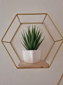 [Christmas Room Decor]2pcs [Comes With Hook] L-Sized And S-Sized Iron Wall-Mounted Decorative Storage Rack No-Drill, Suitable For Living Room, Study Room And Display Of Potted Plants, Dolls Or Accessories, Etc. - Gold - View 5