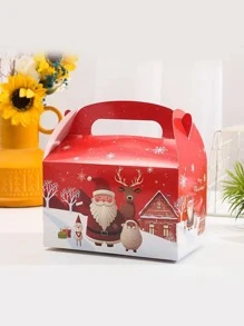 4 件/組 16*9*9cm 卡通糖果形帶手柄聖誕禮盒
