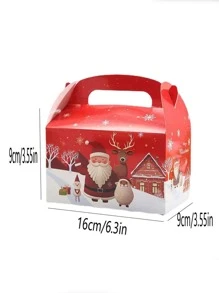 4 件/組 16*9*9cm 卡通糖果形帶手柄聖誕禮盒