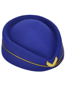 Women's Stewardess Costume Accessories Flight Attendant Hat with Air Hostess Cosplay Costume Accessories