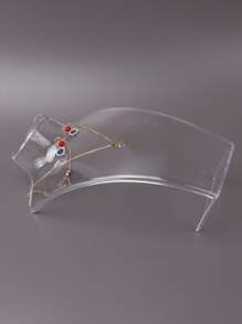 1pc/6pcs Large Necklace Jewelry Display Stand - Clear - View 6