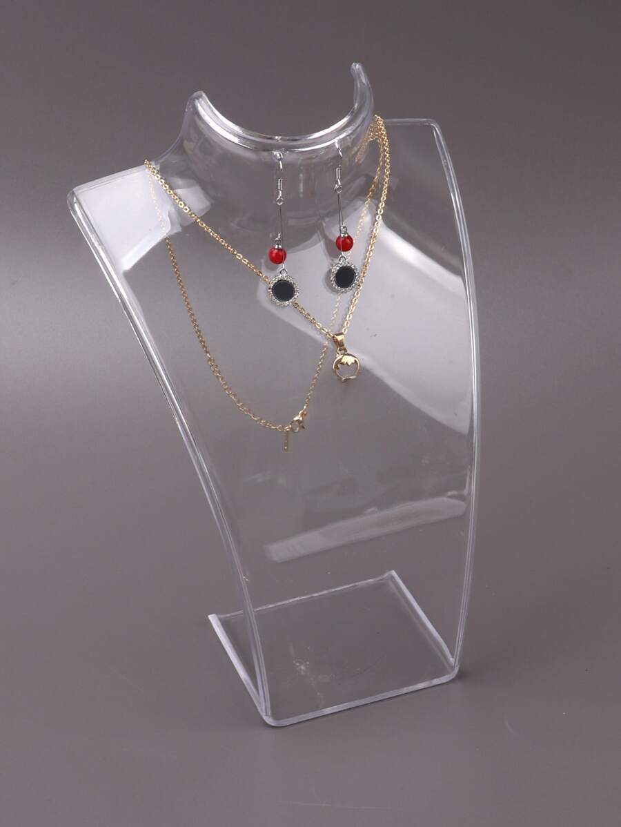 1pc/6pcs Large Necklace Jewelry Display Stand - Clear - View 1