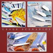 7pcs Palette Knife Set, Selection Of Different Sizes And Styles Of Stainless Steel Palette Knives.,Back To School,School Supplies