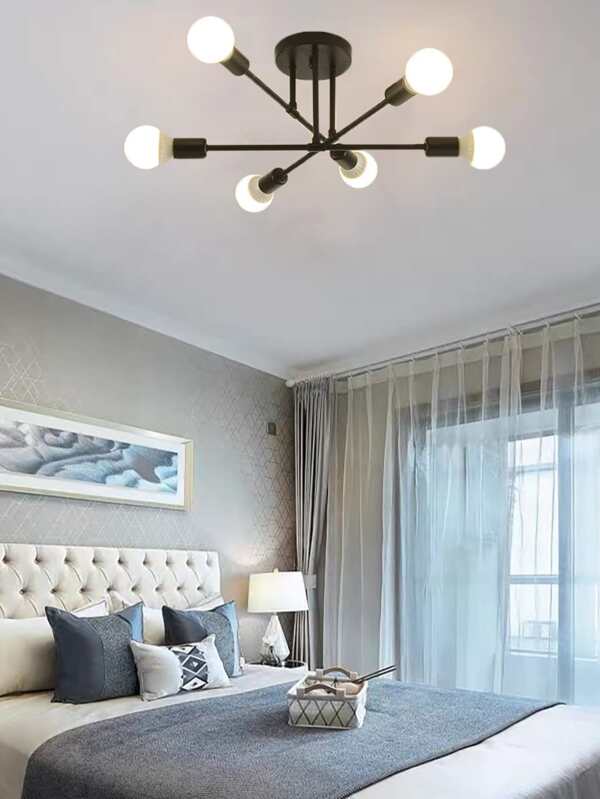 moderno Lámpara plafón , Rama en forma de candelabro con 6 , retro