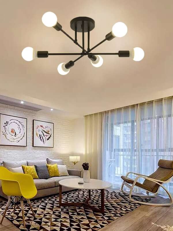 moderno Lámpara plafón , Rama en forma de candelabro con 6 , retro