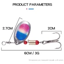 10入組釣魚誘餌旋轉餌,黑鯛/鱒魚/鮭魚用硬質金屬旋轉釣鉤餌套裝,配有釣魚用品盒 - 彩色 - 查看 3