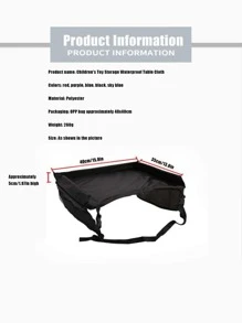 1pc Multi-Functional Car/Home Use Toy Storage Desk, Drawing Board, Cup Holder, Back Seat Organizer Bag, Waterproof Universal - Black - View 4