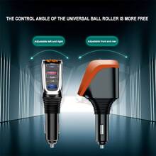 Letter Graphic 66W 90W Digital Display 4 In 1 Car Fast Charger With Lighter - Beige - View 3