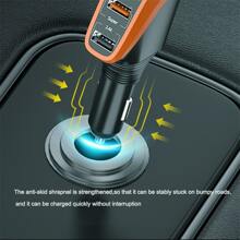 Letter Graphic 66W 90W Digital Display 4 In 1 Car Fast Charger With Lighter - Beige - View 4