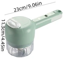 1pc-3 In 1 Handheld Food Processor, Garlic/chili/garlic Powder Mincer And Meat/egg Beater Automatic Grinder For Home Use - White - View 10