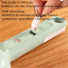 1pc-3 In 1 Handheld Food Processor, Garlic/chili/garlic Powder Mincer And Meat/egg Beater Automatic Grinder For Home Use - White - View 8