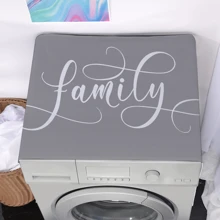 1 pieza Cubierta de lavadora simple diseño de letra blanco y negro a prueba de polvo y para almacenamiento para escuela, oficina, hogar, viaje