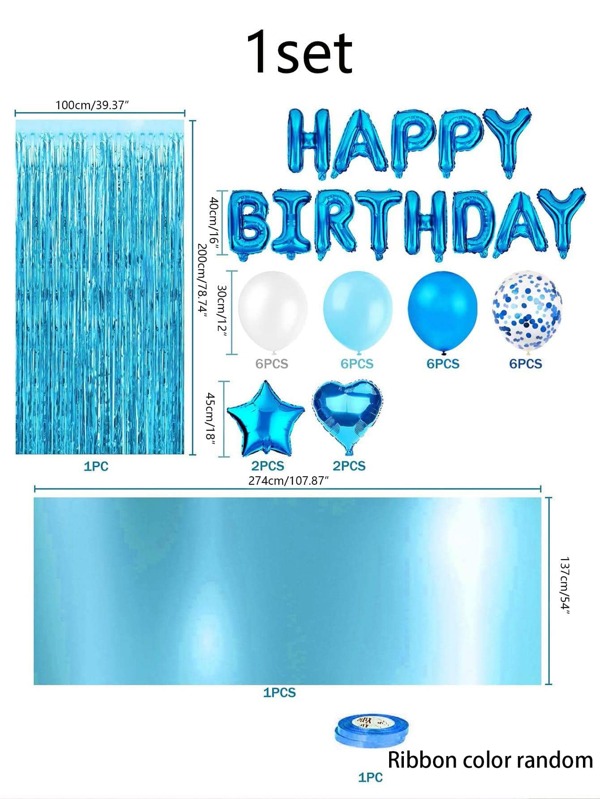 31個の誕生日装飾バルーン&タッセルカーテン&使い捨てテーブルカバーセット、モダンなラテックスバルーンアーチ、パーティーアレンジメント用