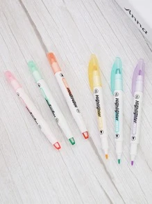 1 hộp/6 cái Gấp đôi Công cụ tô sáng Bút mực Với Dễ thấy Cửa sổ , Thập cẩm Màu sắc , Đối với Sinh viên Làm nổi bật - Nhiều màu - Xem 7