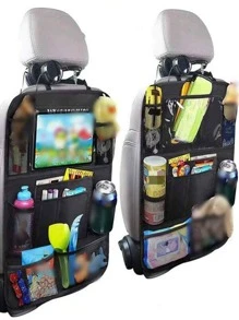 1入汽車後座收納袋汽車座椅收納袋帶觸摸屏平板支架,適用於兒童嬰兒汽車座椅,旅行配件,路上必備收納袋,汽車收納,汽車座椅後面收納袋