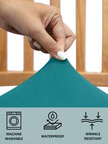 1入組防水彈性滌綸纖維椅套在藍綠色藍色的,合適的適用於客廳,餐廳,臥室,學習,四可用 - 水鴨藍 - 查看 4