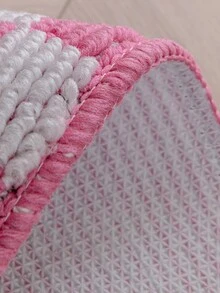 1pc Coffee Brown Checkered Non-slip Decorative Simple Bathroom Floor Mat For Home - Coffee Brown - View 3