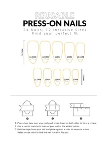24pcs Halloween Almond Shape Artificial Nails Set With Glitter, Spider Web And Forest Ghost Design, Suitable For Party, Dance, And Daily Use - Multicolor - View 5