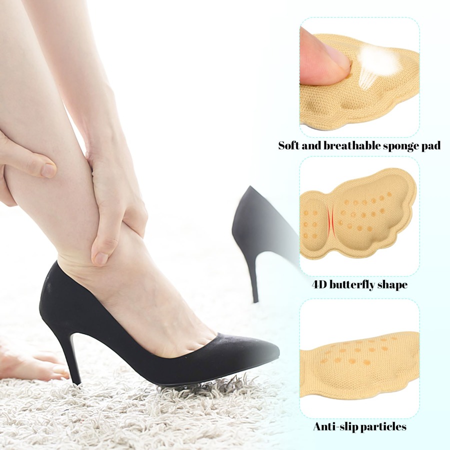 2 Pairs of Sponge Heel Pads, Foot Care Heel Cushion, Heel Shoe Insoles