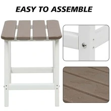 Aoodor Outdoor Side Table, Square Adirondack Patio End Table For Patio, Pool, Porch - 棕色 - 查看 7