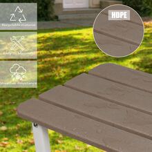 Aoodor Outdoor Side Table, Square Adirondack Patio End Table For Patio, Pool, Porch - 棕色 - 查看 8
