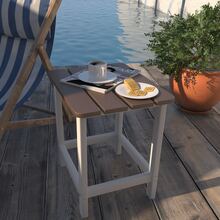 Aoodor Outdoor Side Table, Square Adirondack Patio End Table For Patio, Pool, Porch - 棕色 - 查看 3