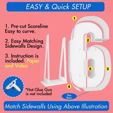 Joybox Design 4FT Marquee Light Up Numbers Pre-Cut Frame Giant Marquee Numbers 0-9, Mosaic Numbers For Balloons, Big Number For Birthday, Anniversary, Wedding Decorations, Party Decor - 白色6號 - 查看 5