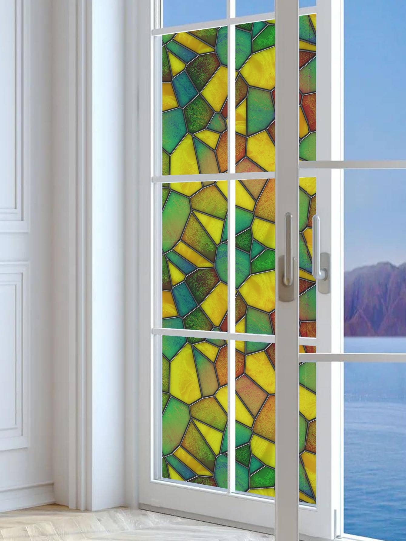 1roll PVC Decorative Film, Modern Geometric Pattern Window Sticker For Home SHEIN USA